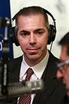 Photo of Dr. Lanza Doing Radio Interview with Deepak Chopra