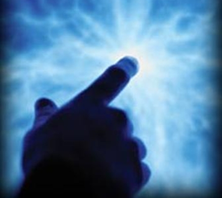 Photo of a finger in light